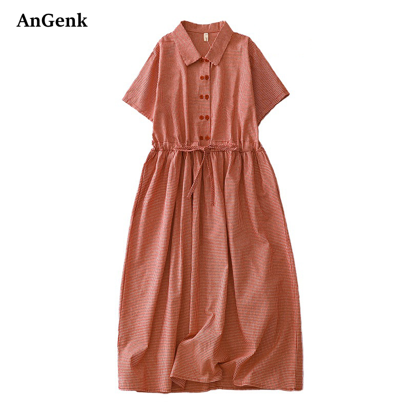 Summer Clothing Drawing - Bawełniane letnie sukienki w kratę z
