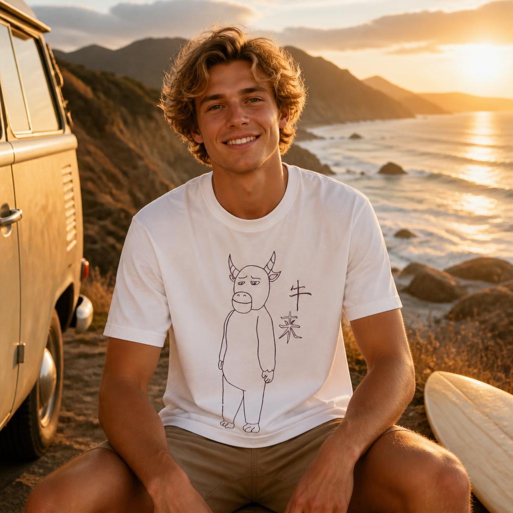 Koszulka męska Niu Lai z nadru – Summer Clothing Drawing recenzja i cena